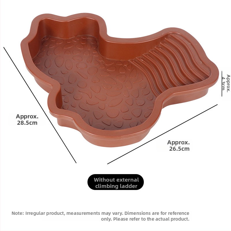 Poolveekilpkonnade vannibassein, kollase koorega kilpkonnad, kilpkonnade toitmisbassein, peesitamisplatvorm, kaheotstarbeline maismaa- ja veekilpkonnabassein, kukkumisvastane kilpkonnade vannikast