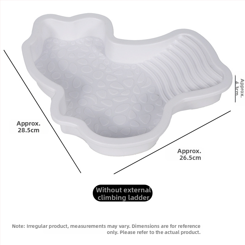 Poolveekilpkonnade vannibassein, kollase koorega kilpkonnad, kilpkonnade toitmisbassein, peesitamisplatvorm, kaheotstarbeline maismaa- ja veekilpkonnabassein, kukkumisvastane kilpkonnade vannikast