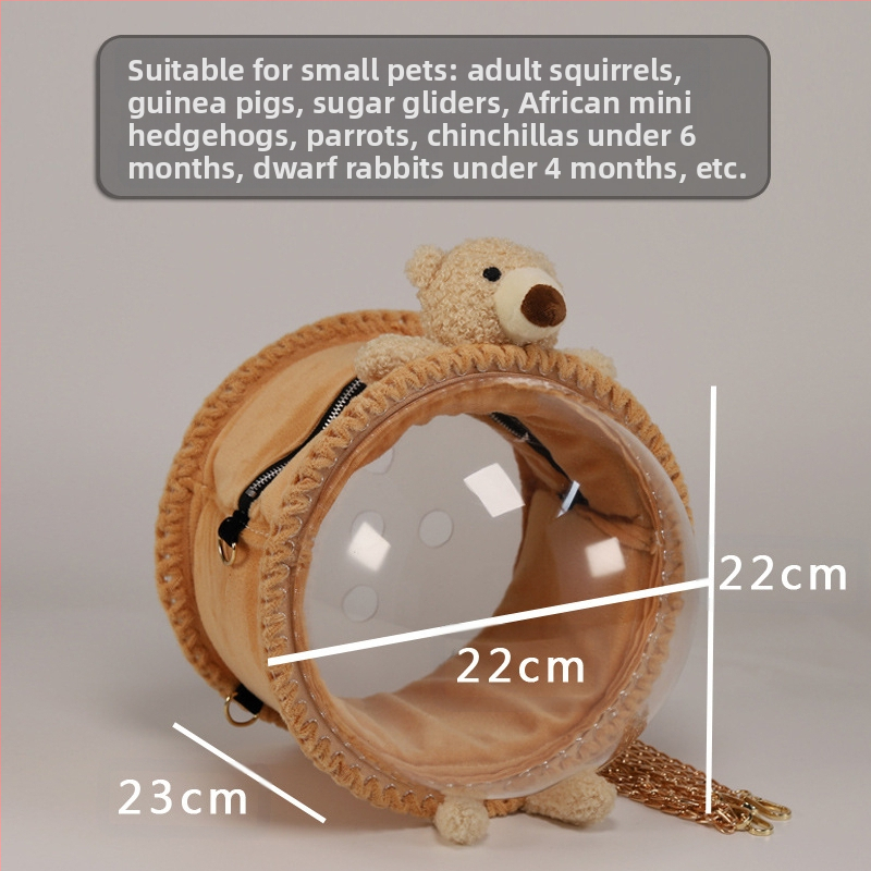 Чанта за носене за малки домашни любимци, хамстери, катерици, без вентилатор, таралеж, чанта за излизане, захарен планер, морско свинче, чинчила, заек, папагал, раница