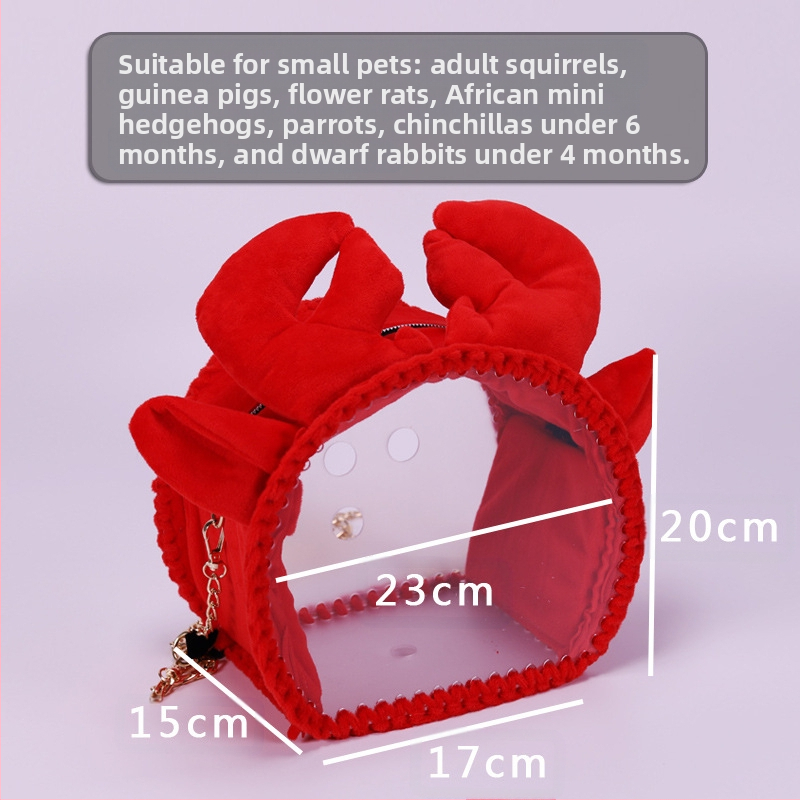 Чанта за носене за малки домашни любимци, хамстери, катерици, без вентилатор, таралеж, чанта за излизане, захарен планер, морско свинче, чинчила, заек, папагал, раница