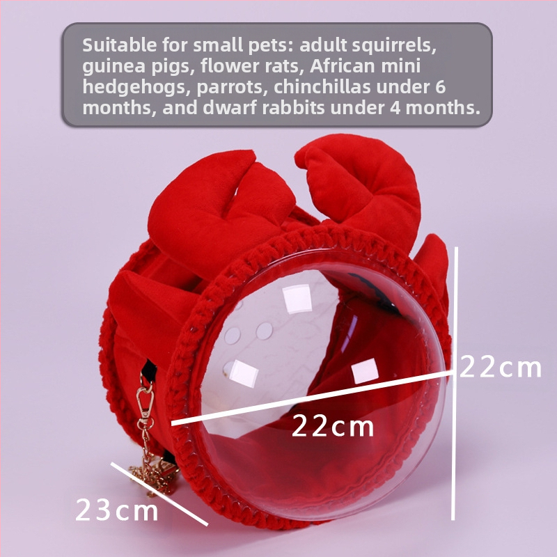 Чанта за носене за малки домашни любимци, хамстери, катерици, без вентилатор, таралеж, чанта за излизане, захарен планер, морско свинче, чинчила, заек, папагал, раница