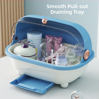 Naujų kūdikių buteliukų laikymo dėžutė, maisto papildų įrankis, nutekėjimo lentynėlė, kūdikių stalo įrankiai, dulkėms atspari atverčiama didelės talpos laikymo dėžutė