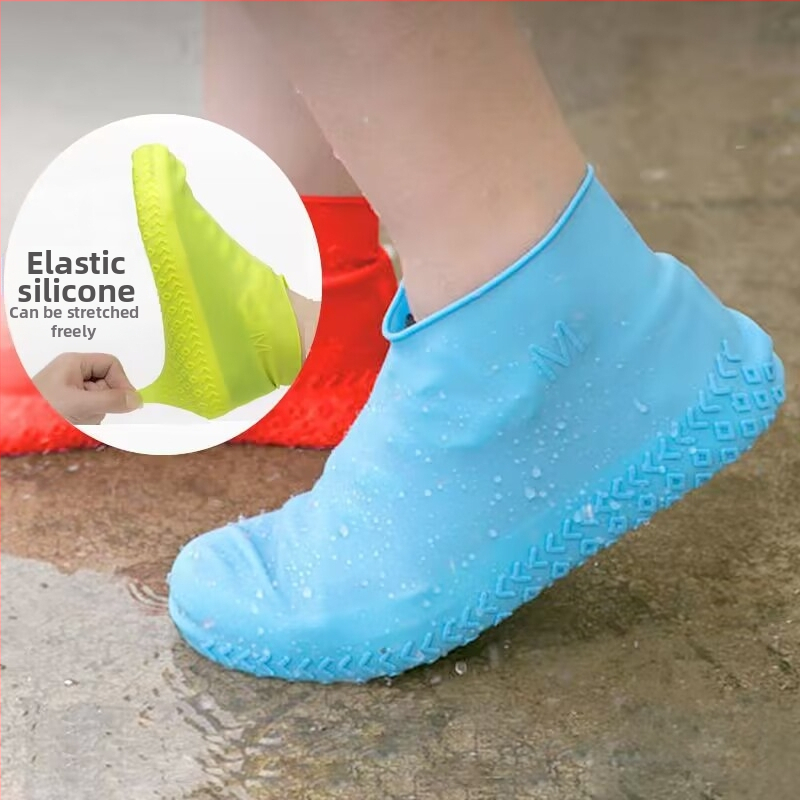 Силиконов калъф за обувки за мъже и жени, неплъзгащ се, устойчив на износване, водоустойчив калъф за обувки, удебелен, за пътуване на открито, водоустойчив калъф за обувки за дъжд, калъф за обувки на едро