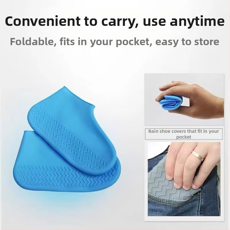 Силиконов калъф за обувки за мъже и жени, неплъзгащ се, устойчив на износване, водоустойчив калъф за обувки, удебелен, за пътуване на открито, водоустойчив калъф за обувки за дъжд, калъф за обувки на едро