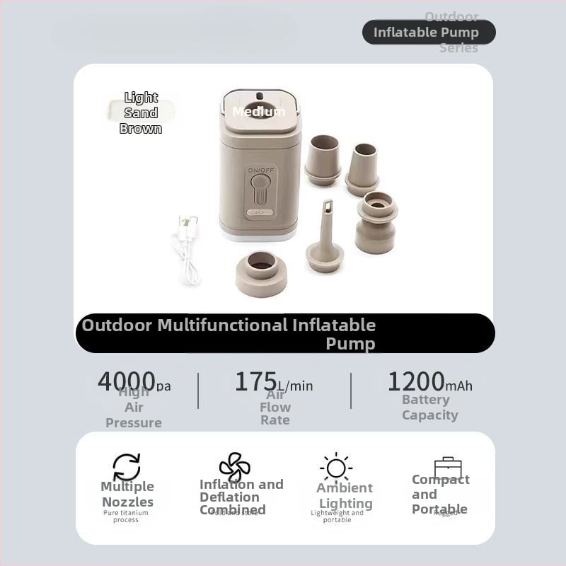 Többfunkciós energiatároló kültéri kemping felfújható ágy úszómedence úszógyűrű hordozható elektromos légpumpa konzervpumpa elektromos levegőpumpa