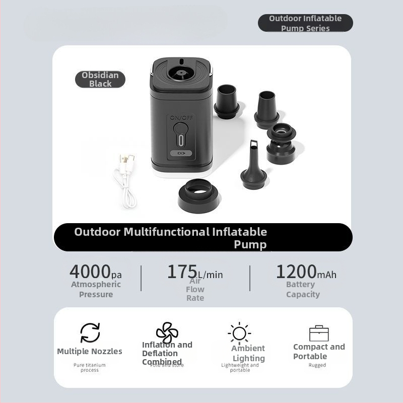 Многофункционално захранване за съхранение на енергия на открито къмпинг въздушно легло плувен басейн плувен пръстен преносима електрическа въздушна помпа може да изпомпва въздух електрическа помпа