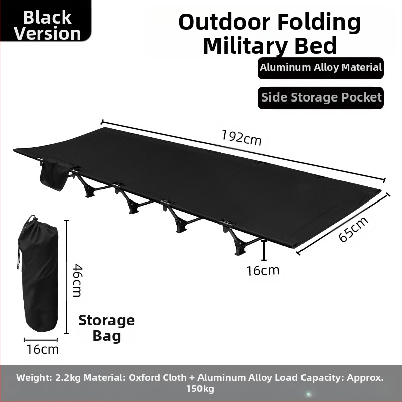 Lauko sulankstoma lova stovyklavimui, snauduliams biure, kompanioninė lova, Oksfordo audinio aliuminio lydinio karinė lovelė, lengva ir nešiojama