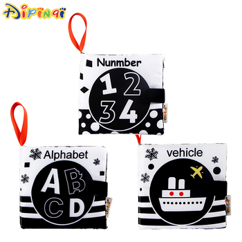 Naujas kūdikio medžiaginis sąsiuvinis, juodai baltas, skaitmeninis, pažintinis, barškantis popierius, vaikų ankstyvojo ugdymo knyga, atspari ašaroms, medžiaginis sąsiuvinis kūdikiams, žaislai