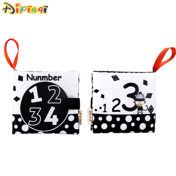 Naujas kūdikio medžiaginis sąsiuvinis, juodai baltas, skaitmeninis, pažintinis, barškantis popierius, vaikų ankstyvojo ugdymo knyga, atspari ašaroms, medžiaginis sąsiuvinis kūdikiams, žaislai