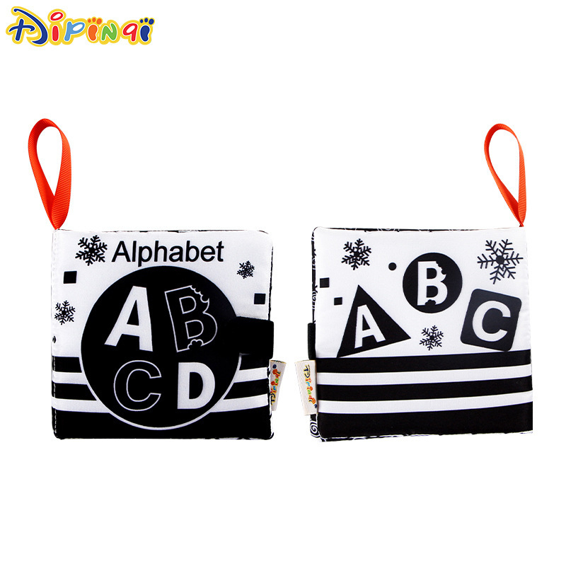 Naujas kūdikio medžiaginis sąsiuvinis, juodai baltas, skaitmeninis, pažintinis, barškantis popierius, vaikų ankstyvojo ugdymo knyga, atspari ašaroms, medžiaginis sąsiuvinis kūdikiams, žaislai