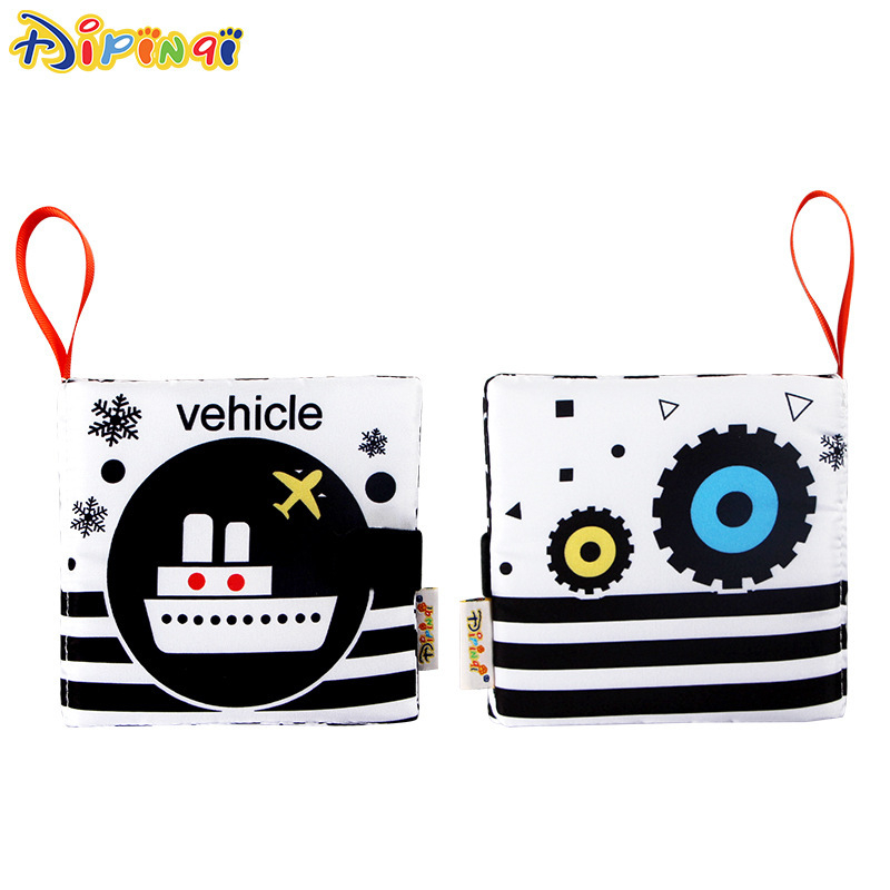 Naujas kūdikio medžiaginis sąsiuvinis, juodai baltas, skaitmeninis, pažintinis, barškantis popierius, vaikų ankstyvojo ugdymo knyga, atspari ašaroms, medžiaginis sąsiuvinis kūdikiams, žaislai