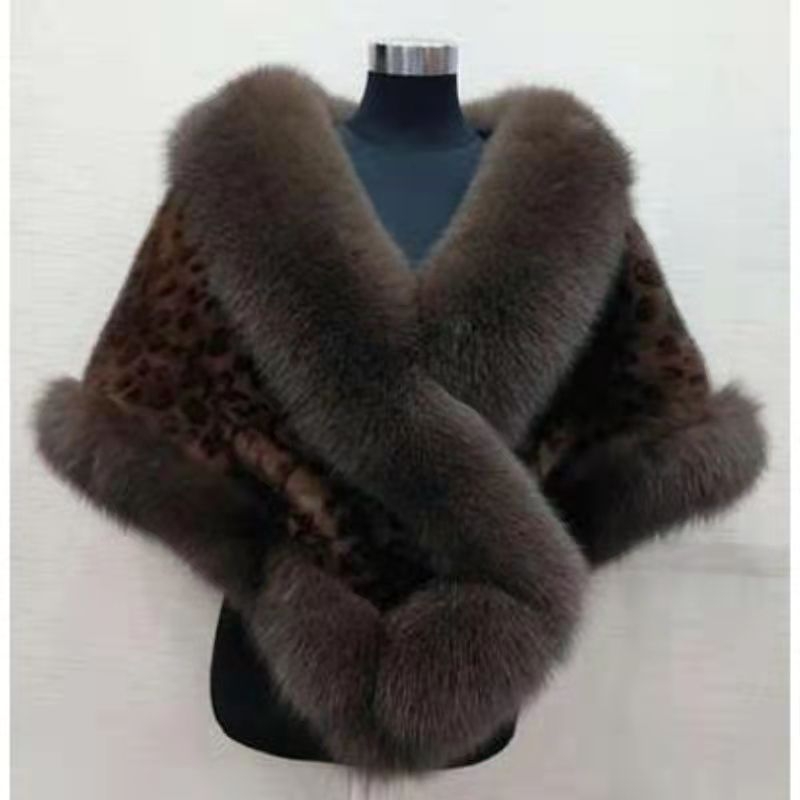Haină de blană artificială Haină de blană de nurcă pentru femei, lungime medie, imitație de blană de vulpe, stil coreean nou, guler de blană de vulpe
