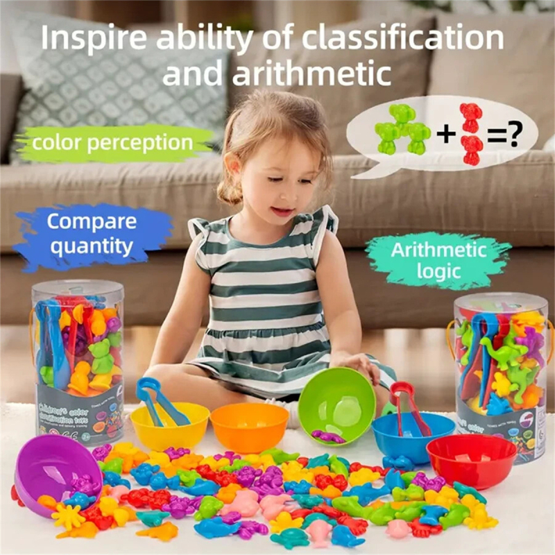 Izglītojošas varavīksnes skaitīšanas agrīnās mācīšanās kognitīvās rotaļlietas apgaismības matemātikas spaiņa mācību līdzekļi ar marķējumu vecāku un bērnu mijiedarbībai