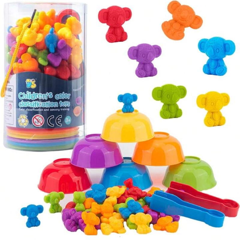 Izglītojošas varavīksnes skaitīšanas agrīnās mācīšanās kognitīvās rotaļlietas apgaismības matemātikas spaiņa mācību līdzekļi ar marķējumu vecāku un bērnu mijiedarbībai