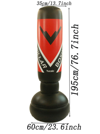 Tehase otsetarne 1,95 m kõrgune PVC-paks täispuhutav trummelpoksikolonn täiskasvanutele mõeldud fitness-ventilatsioonivõitlusmänguasi