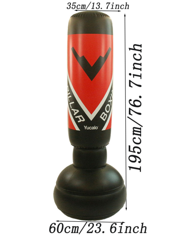 Tehase otsetarne 1,95 m kõrgune PVC-paks täispuhutav trummelpoksikolonn täiskasvanutele mõeldud fitness-ventilatsioonivõitlusmänguasi