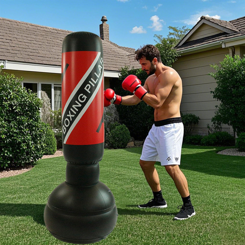 Tehase otsetarne 1,95 m kõrgune PVC-paks täispuhutav trummelpoksikolonn täiskasvanutele mõeldud fitness-ventilatsioonivõitlusmänguasi