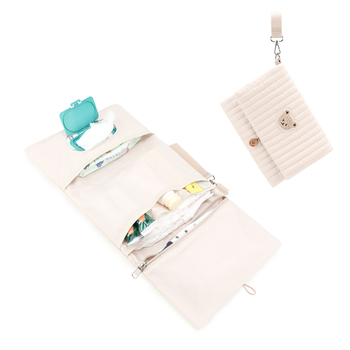 Kokkupandav ema ja beebi reisikott, rippuv multifunktsionaalne pakendi korraldaja kott, puhtast puuvillast mitme sektsiooniga hoiukott