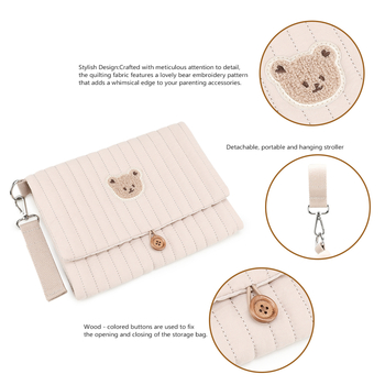Πτυσσόμενη τσάντα αποθήκευσης ταξιδιού για μητέρα και μωρό, κρεμαστή πολυλειτουργική τσάντα οργάνωσης συσκευασίας, τσάντα αποθήκευσης πολλαπλών θέσεων από καθαρό βαμβάκι