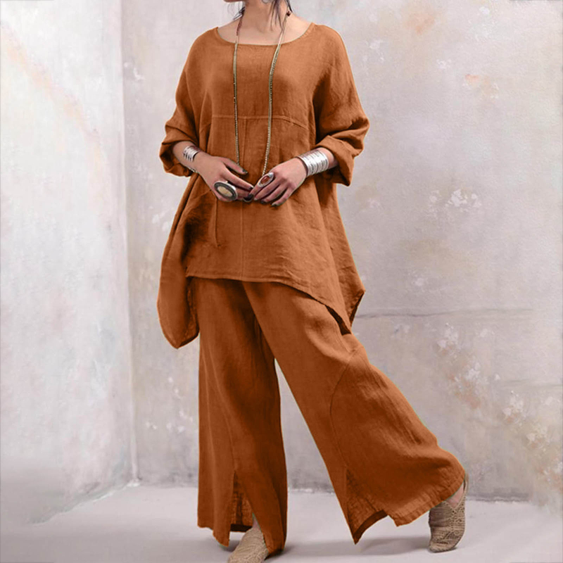 AliExpressi kunstiline retro kevad- ja sügisene uus vabaaja ülikond kaheosaline lahtine salendav Euroopa ja Ameerika moe naisterõivad