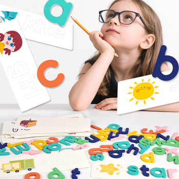 „Amazon“ linksmi magijos rašybos žodžių žaidimai vaikams, mokymo priemonės, 26 angliškos raidės, ankstyvojo ugdymo spalvoti pažintiniai žaislai