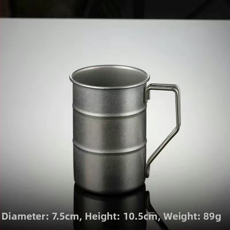 Retro vana 304 roostevabast terasest jäätunud kohvitass, äriliseks loominguliseks välistingimustes kasutamiseks mõeldud telkimisstiilis piknikuveekruusiks, õllekruusiks