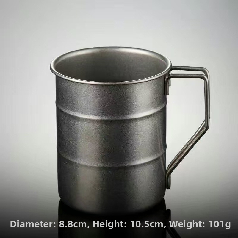 Retro vana 304 roostevabast terasest jäätunud kohvitass, äriliseks loominguliseks välistingimustes kasutamiseks mõeldud telkimisstiilis piknikuveekruusiks, õllekruusiks