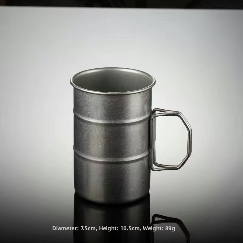 Retro vana 304 roostevabast terasest jäätunud kohvitass, äriliseks loominguliseks välistingimustes kasutamiseks mõeldud telkimisstiilis piknikuveekruusiks, õllekruusiks