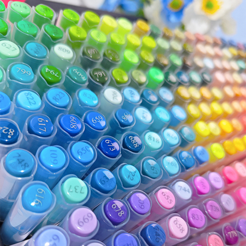 „Guangna 8101“ tiesioginio naudojimo skystas akrilinis žymeklis, 120/240 spalvų, minkšta galvute, studentų dailės rankinis piešimas grafiti rašikliui