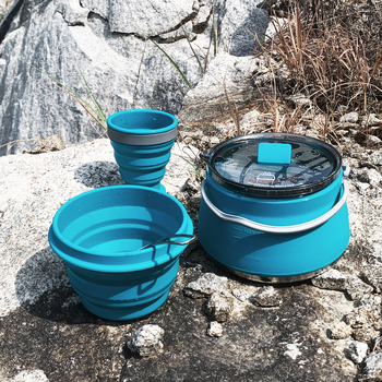 Εξωτερική αμερικανική σιλικόνη τύπου πτυσσόμενο βραστήρα φορητό άγριο κάμπινγκ ανοιχτή φωτιά καφέ τσάι κουζίνα μαγειρέματος φορητό δοχείο