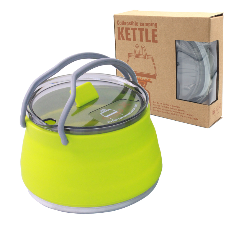 Ameerika stiilis välistingimustes kasutatav silikoonist kokkupandav veekeetja, kaasaskantav metsik telkimine, lahtise tulega kohvi- ja teekeetja, kaasaskantav pott