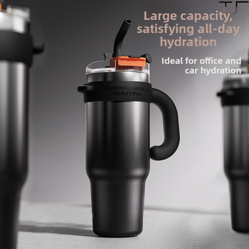 Didelės talpos termosinis puodelis su ledo puodeliu, 346 l, nerūdijančio plieno, vyriškas naujas šiaudinis vandens puodelis, šaltas puodelis, populiarus