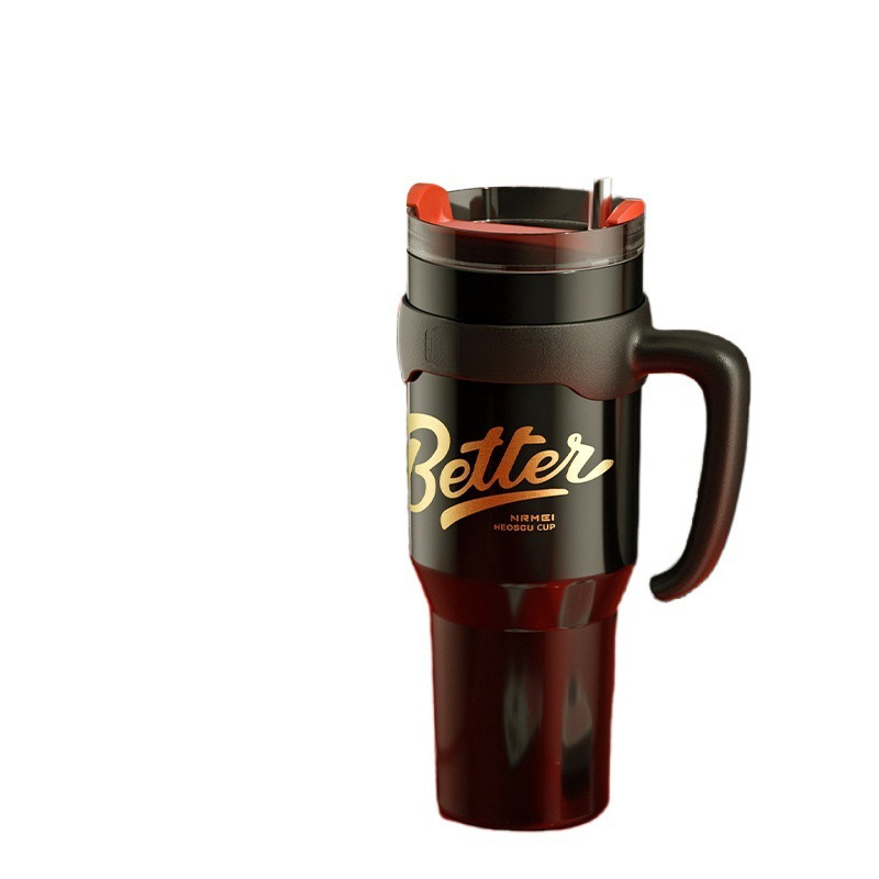 Didelės talpos termosinis puodelis su ledo puodeliu, 346 l, nerūdijančio plieno, vyriškas naujas šiaudinis vandens puodelis, šaltas puodelis, populiarus