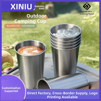 Lauko 304 nerūdijančio plieno puodelis, vieno sluoksnio vandens puodelis, alaus puodelis, šalto gėrimo puodelis, sulčių puodelis, atsparus kritimams, nešiojamas kempingo kostiumas