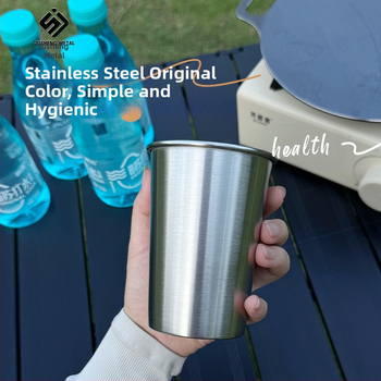 Lauko 304 nerūdijančio plieno puodelis, vieno sluoksnio vandens puodelis, alaus puodelis, šalto gėrimo puodelis, sulčių puodelis, atsparus kritimams, nešiojamas kempingo kostiumas