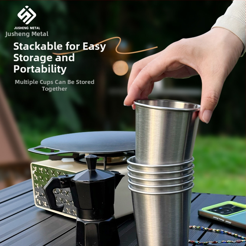 Външна чаша от неръждаема стомана 304, еднослойна чаша за вода, чаша за бира, чаша за студена напитка, чаша за сок, устойчива на падане, преносим къмпинг костюм