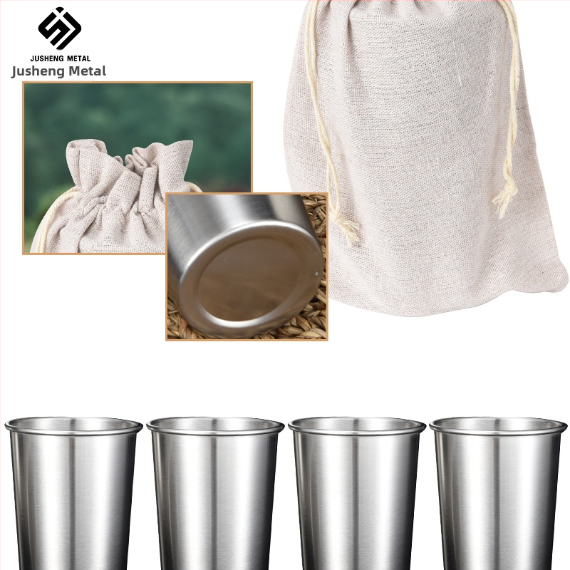 Външна чаша от неръждаема стомана 304, еднослойна чаша за вода, чаша за бира, чаша за студена напитка, чаша за сок, устойчива на падане, преносим къмпинг костюм