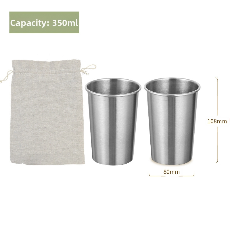 Lauko 304 nerūdijančio plieno puodelis, vieno sluoksnio vandens puodelis, alaus puodelis, šalto gėrimo puodelis, sulčių puodelis, atsparus kritimams, nešiojamas kempingo kostiumas