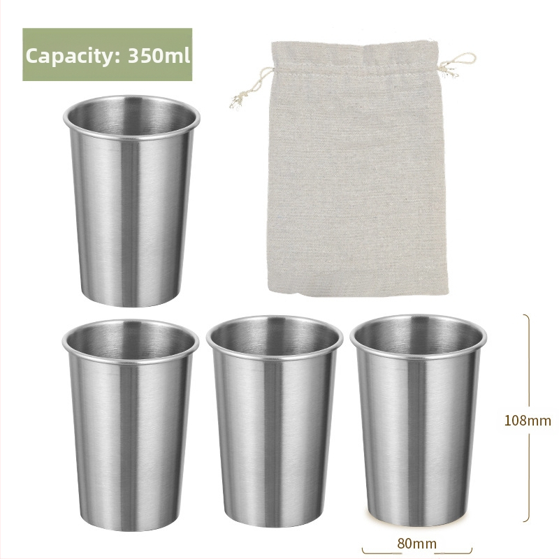 Lauko 304 nerūdijančio plieno puodelis, vieno sluoksnio vandens puodelis, alaus puodelis, šalto gėrimo puodelis, sulčių puodelis, atsparus kritimams, nešiojamas kempingo kostiumas