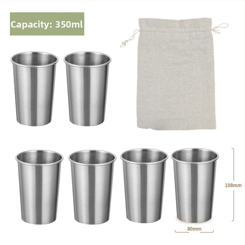 Lauko 304 nerūdijančio plieno puodelis, vieno sluoksnio vandens puodelis, alaus puodelis, šalto gėrimo puodelis, sulčių puodelis, atsparus kritimams, nešiojamas kempingo kostiumas