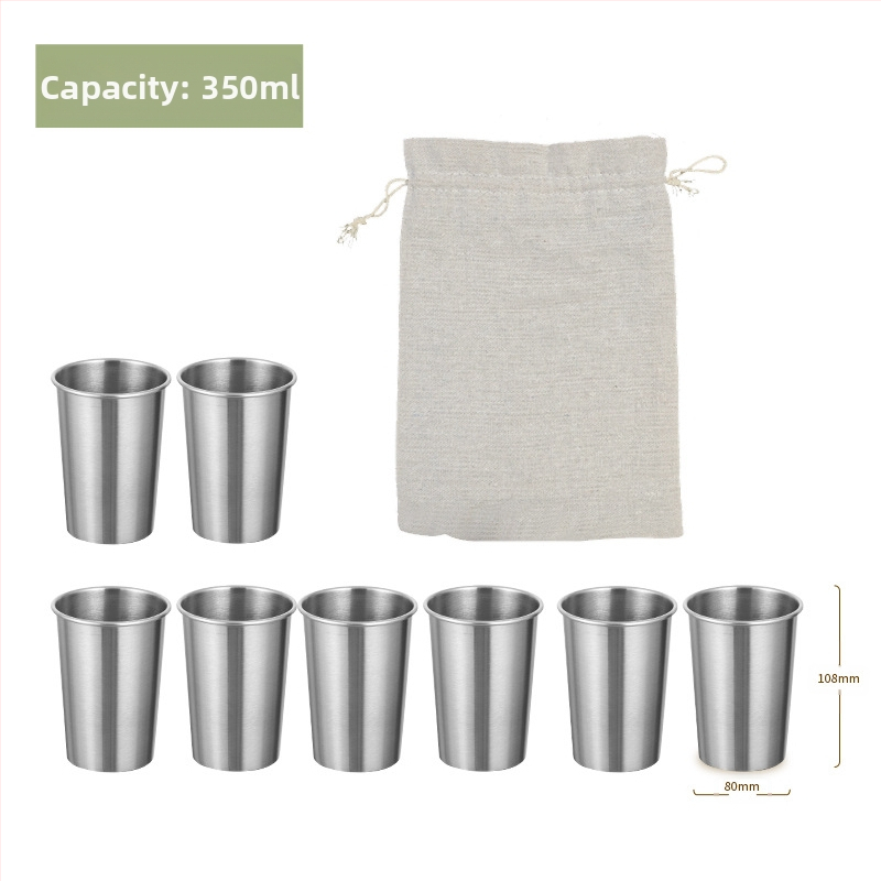 Lauko 304 nerūdijančio plieno puodelis, vieno sluoksnio vandens puodelis, alaus puodelis, šalto gėrimo puodelis, sulčių puodelis, atsparus kritimams, nešiojamas kempingo kostiumas