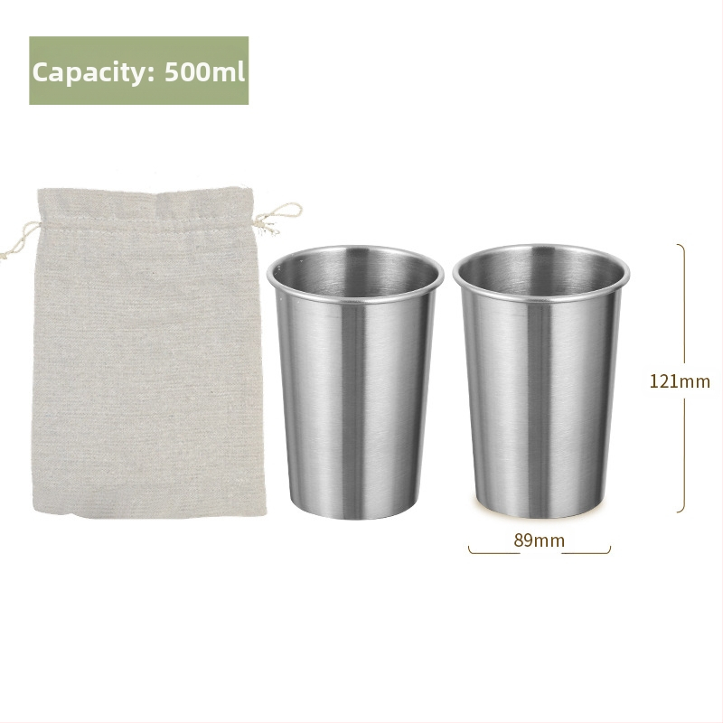 Lauko 304 nerūdijančio plieno puodelis, vieno sluoksnio vandens puodelis, alaus puodelis, šalto gėrimo puodelis, sulčių puodelis, atsparus kritimams, nešiojamas kempingo kostiumas