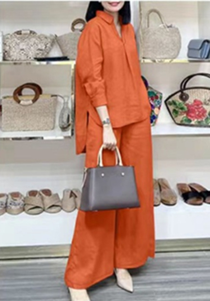 2025. aasta Amazoni ülikond, lahtised ringid, pikkade varrukatega särk, laiad püksid, ühevärviline, elegantne vabaaja vintage ülikond