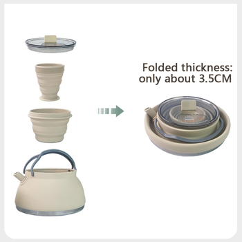 2024 Φορητή σιλικόνης πτυσσόμενη κάμπινγκ βραστήρα εξωτερικού χώρου συμπιεστή κάμπινγκ καφετιέρα σιλικόνης ταξιδιού