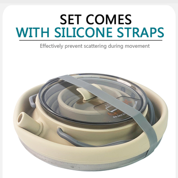 2024 Φορητή σιλικόνης πτυσσόμενη κάμπινγκ βραστήρα εξωτερικού χώρου συμπιεστή κάμπινγκ καφετιέρα σιλικόνης ταξιδιού