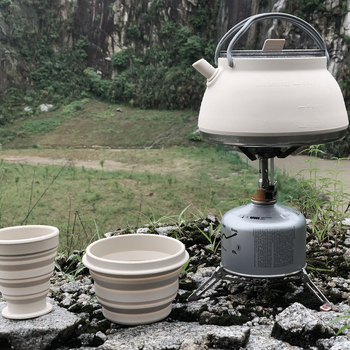 2024 Φορητή σιλικόνης πτυσσόμενη κάμπινγκ βραστήρα εξωτερικού χώρου συμπιεστή κάμπινγκ καφετιέρα σιλικόνης ταξιδιού