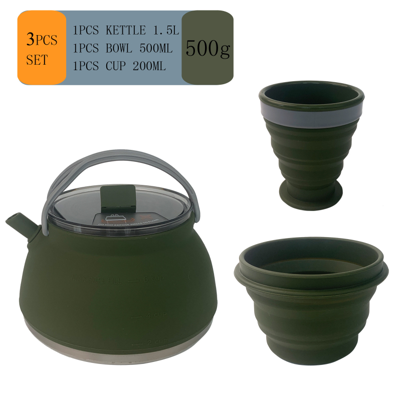 2024 kaasaskantav silikoonist kokkupandav matkakann, välistingimustes kokkusurutav matkapott, reisisilikoonist kohvikann