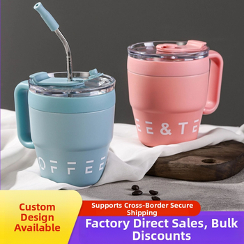 Tarpvalstybinė didmeninė prekyba 304 nerūdijančio plieno puodeliu verslo biurui kavos puodelis su rankena nešiojamas šilumą išsaugantis šaltas puodelis