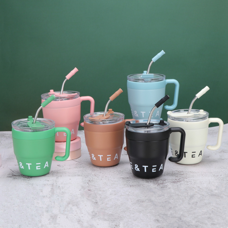 Tarpvalstybinė didmeninė prekyba 304 nerūdijančio plieno puodeliu verslo biurui kavos puodelis su rankena nešiojamas šilumą išsaugantis šaltas puodelis