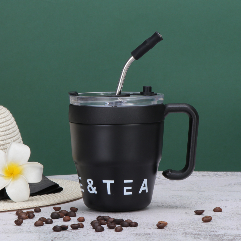 Tarpvalstybinė didmeninė prekyba 304 nerūdijančio plieno puodeliu verslo biurui kavos puodelis su rankena nešiojamas šilumą išsaugantis šaltas puodelis